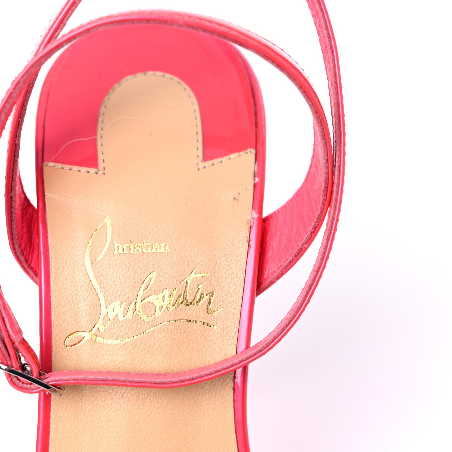 Christian Louboutin Patent Loubi Queen 120 Strap Sandals 35 Pink 9 of 12