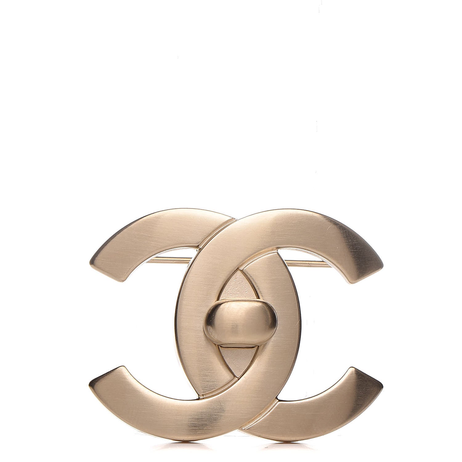 Chanel CC Turnlock Brooch Gold 1 of 5
