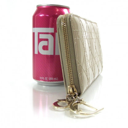 Christian Dior Patent Cannage Charm Wallet Taupe 3 of 8