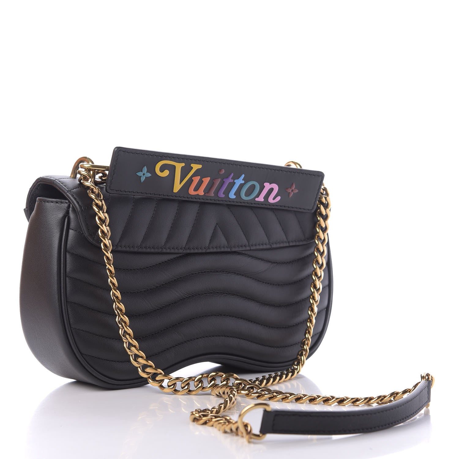Louis Vuitton Calfskin New Wave Chain MM Black 3 of 11