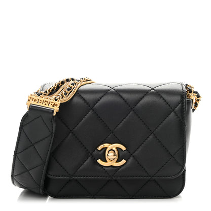Chanel Lambskin Quilted Small Multiple Chain Flap Black 1 of 12