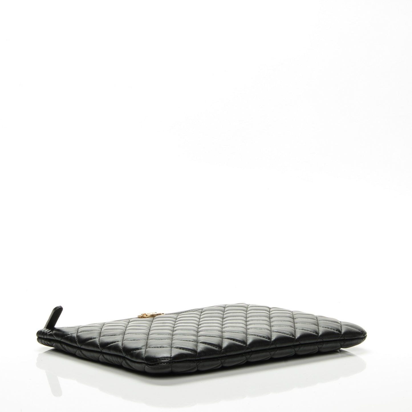 Lambskin Quilted Medium Boy Cosmetic Case Black