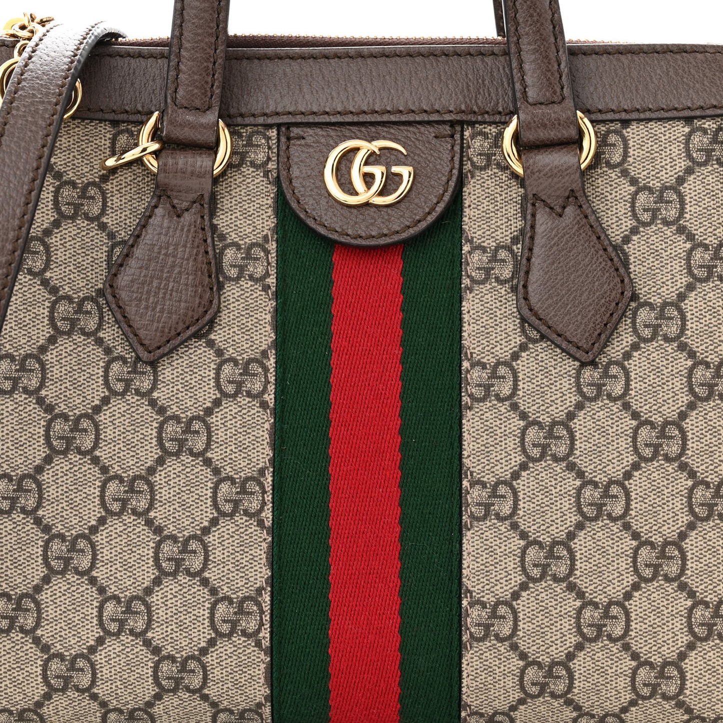 GG Supreme Monogram Small Ophidia Tote Bag Brown