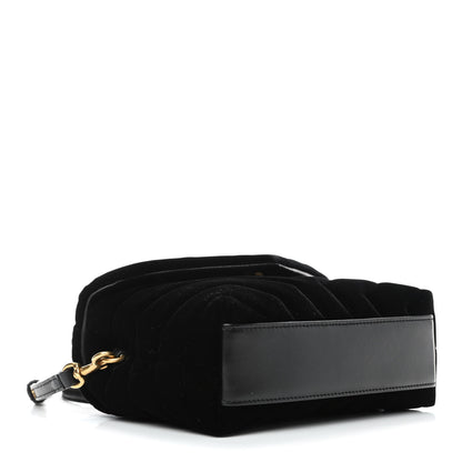Saint Laurent Velvet Y Quilted Monogram Toy Loulou Chain Satchel French Black 3 of 4