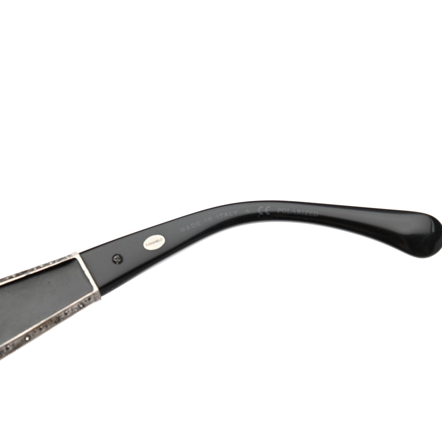 Crystal Polarized CC Square Sunglasses Black