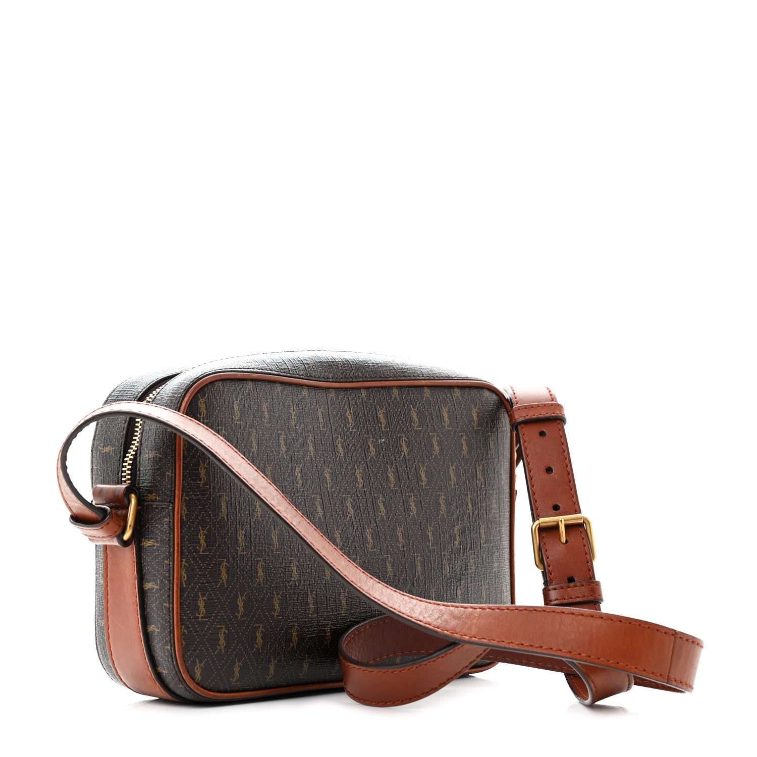 Saint Laurent Canvas Smooth Calfskin Le Monogramme Camera Bag Chestnut 3 of 19