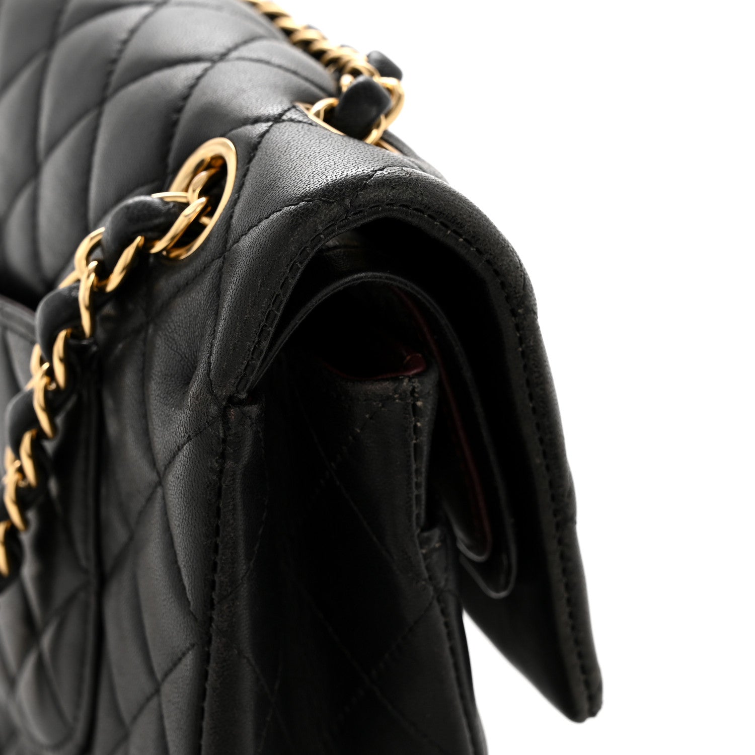 Chanel Lambskin Quilted Medium Double Flap Black 14 of 15