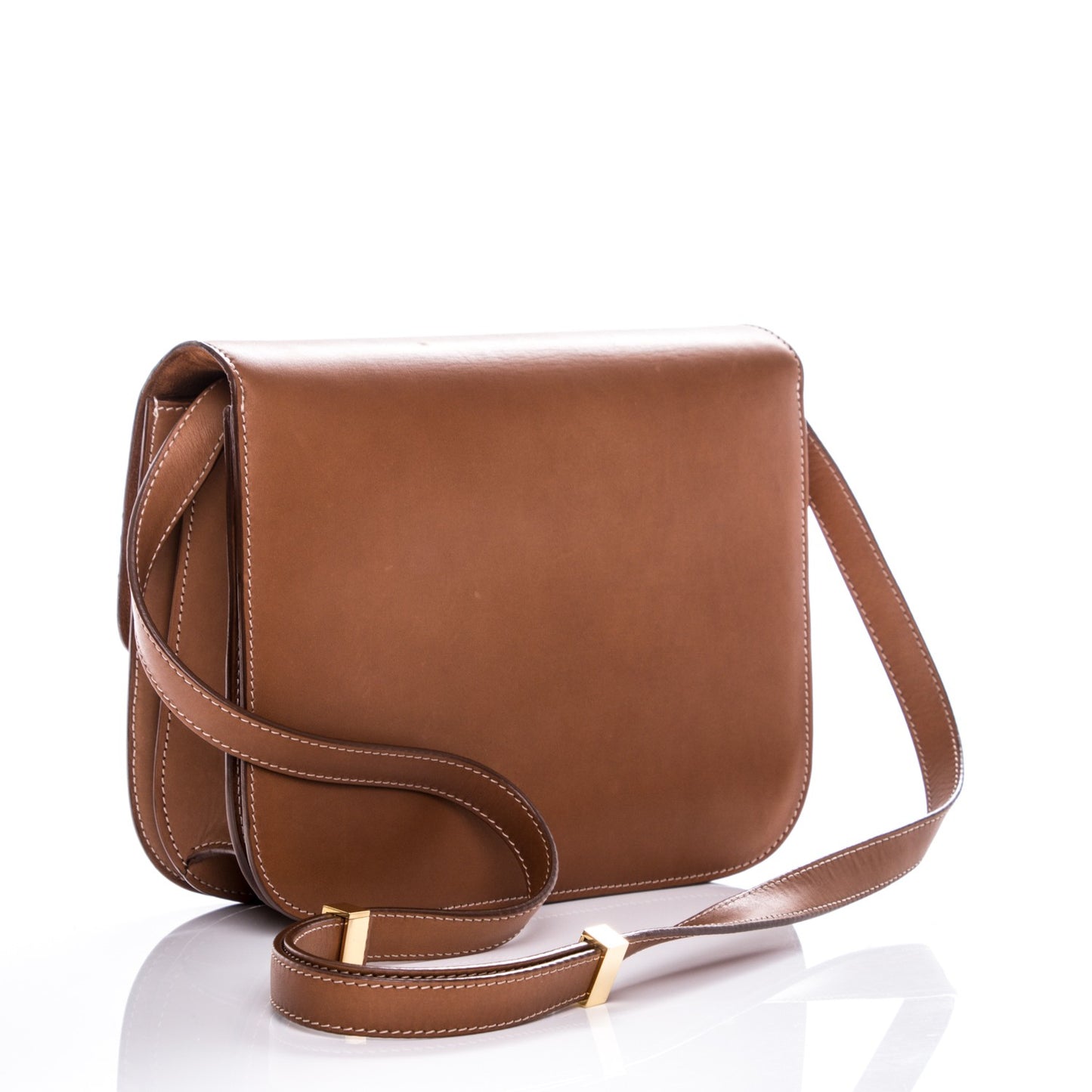 Smooth Calfskin Medium Classic Box Flap Bag Camel
