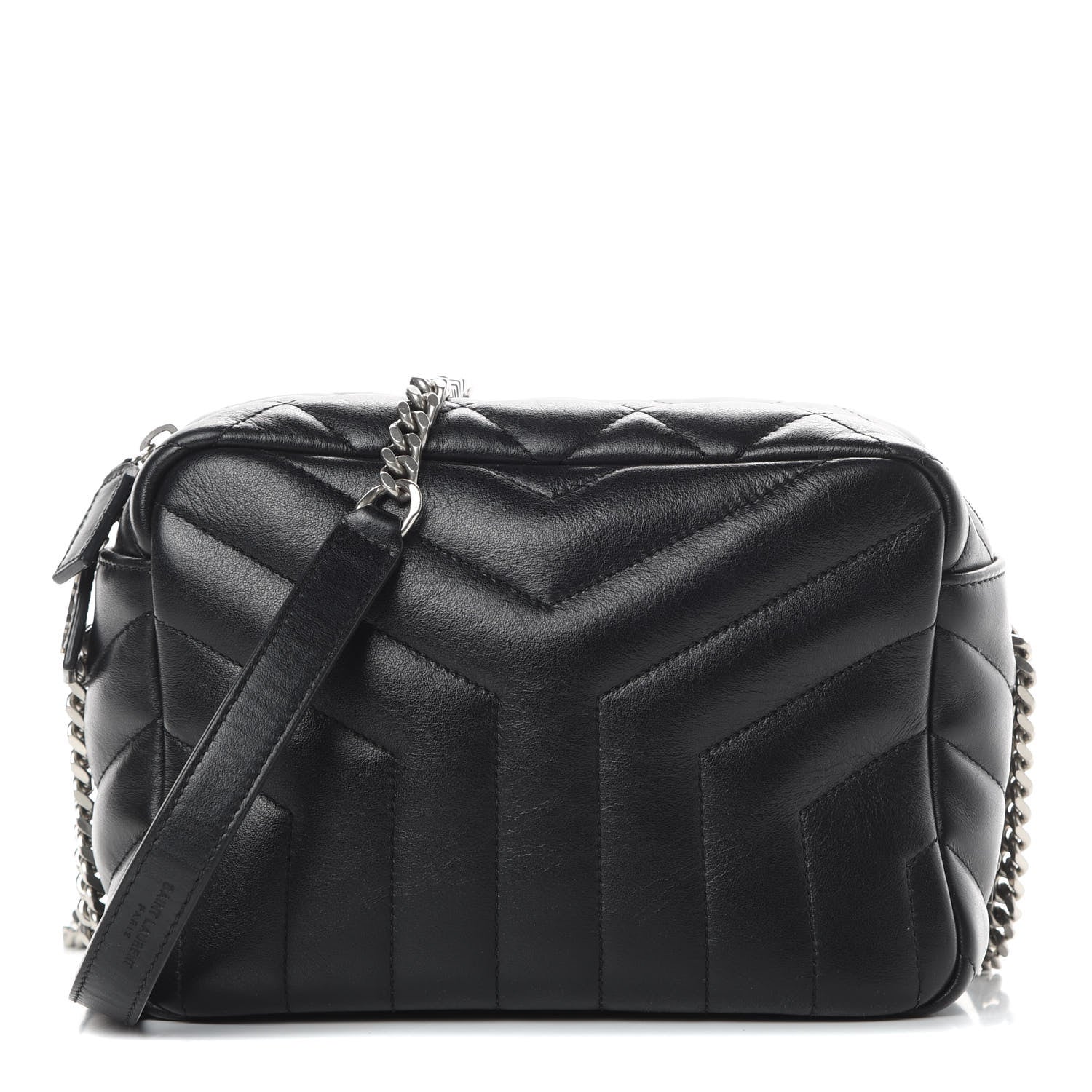Saint Laurent Calfskin Y Quilted Monogram Small Loulou Bowling Bag Black 1 of 12