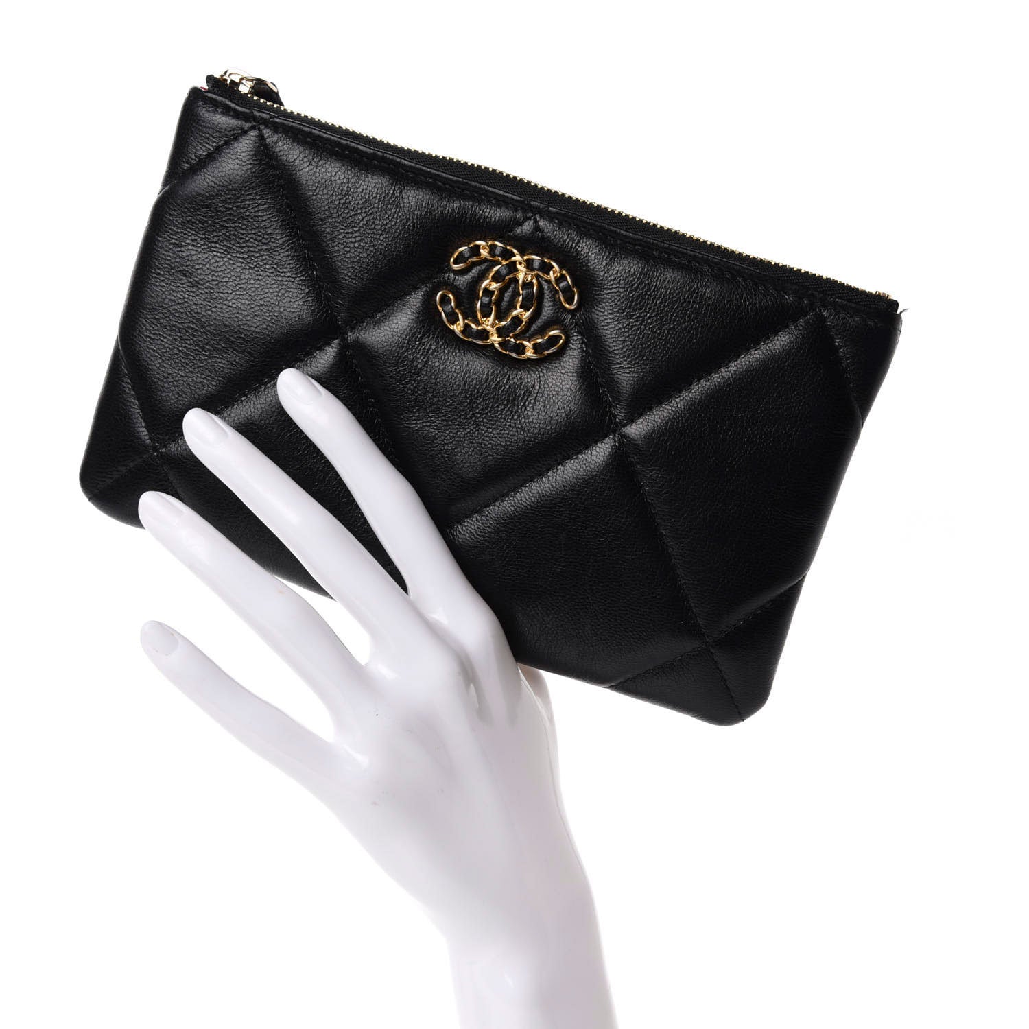 Chanel Goatskin Quilted 19 Cosmetic Case Black 2 of 8