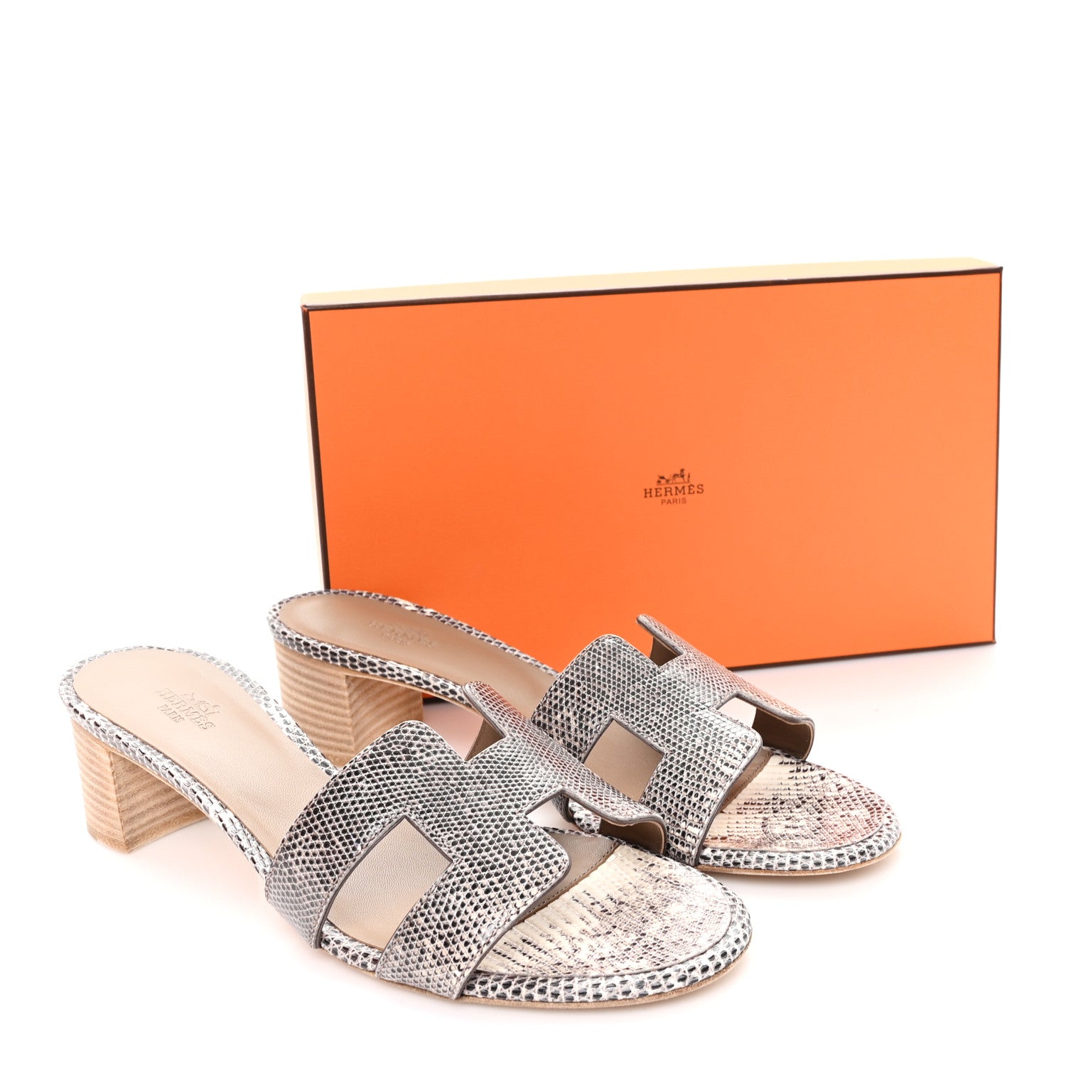 Hermes Lizard Oasis Sandals 40 Ombre 10 of 10