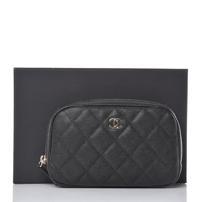 Chanel Caviar Quilted Small Curvy Pouch Cosmetic Case Black 8 of 8