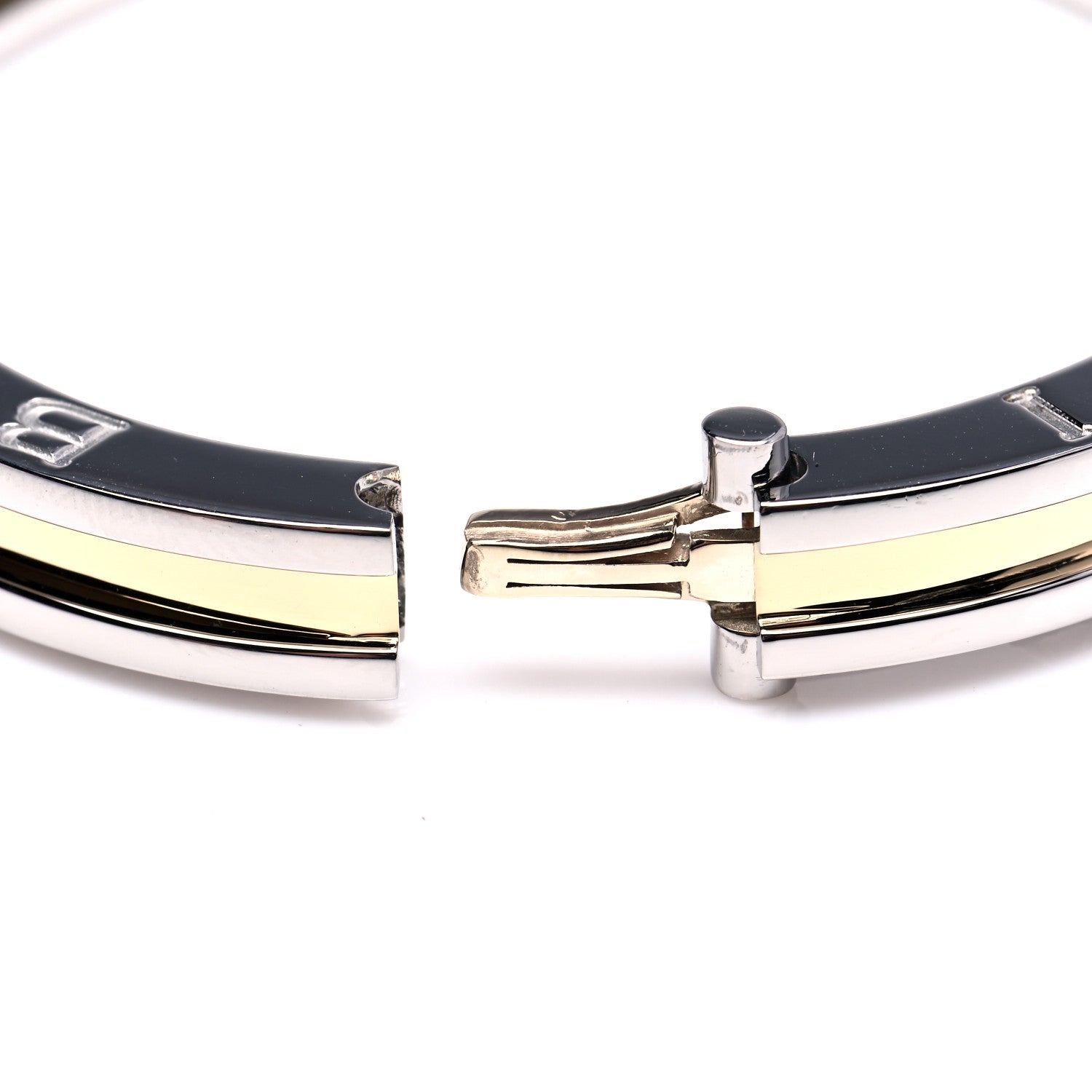 Bulgari 18K Yellow Gold Stainless Steel B.Zero1 Bangle Bracelet 5 of 7