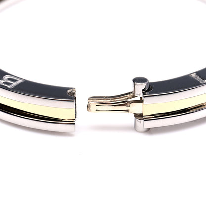 Bulgari 18K Yellow Gold Stainless Steel B.Zero1 Bangle Bracelet 5 of 7