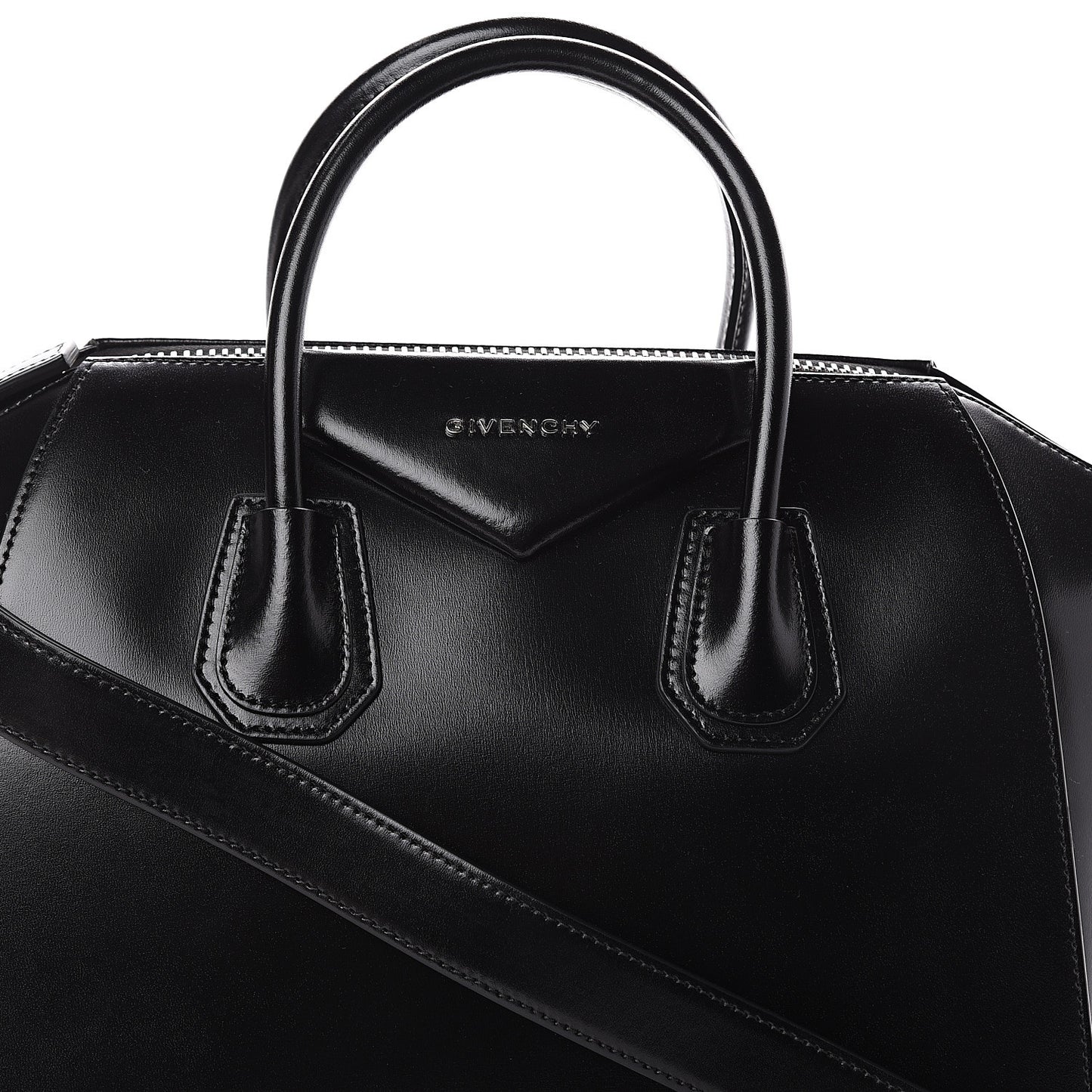 Shiny Lord Calfskin Medium Antigona Black