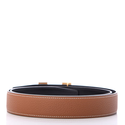 Hermes Box Togo 32mm H Belt 95 Black Gold 2 of 3