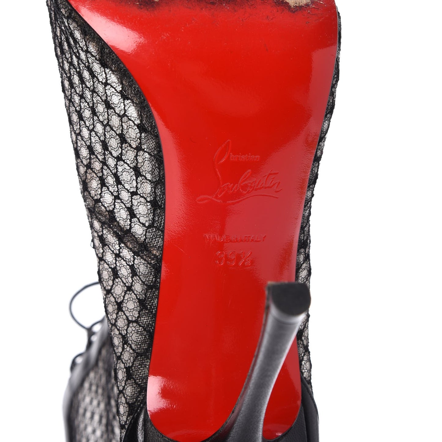 Nappa Fishnet Lace Hotero 100 Ankle Boots 39.5 Black