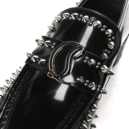 Christian Louboutin Calfskin Abrasivato Spike Womens Loafers 38.5 Black 9 of 9