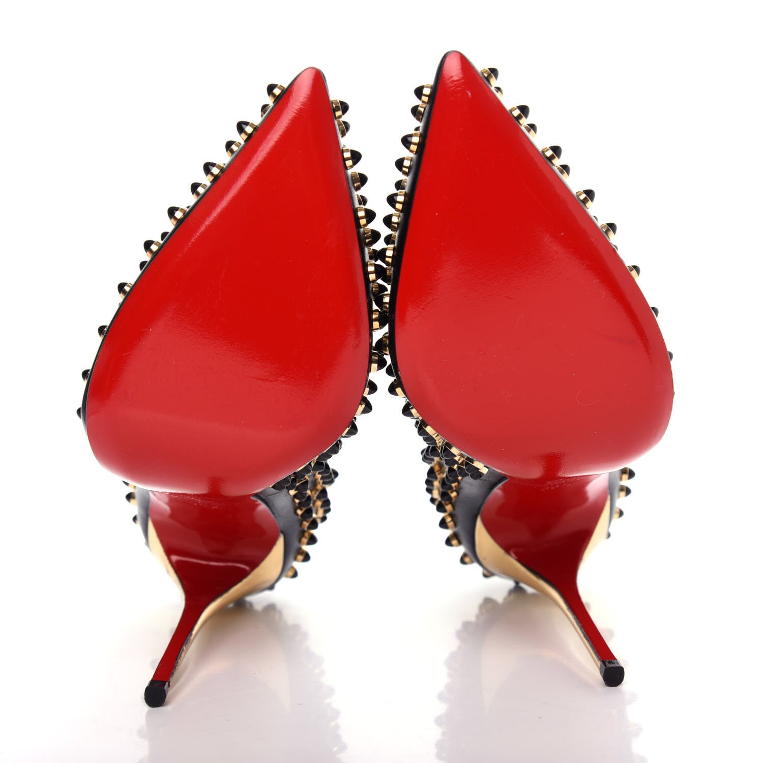 Christian Louboutin Kid Specchio Follies Cabo 120 Pumps 36.5 Black Gold 6 of 9
