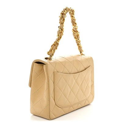 Chanel Lambskin Quilted Mini Square Flap Beige 2 of 11