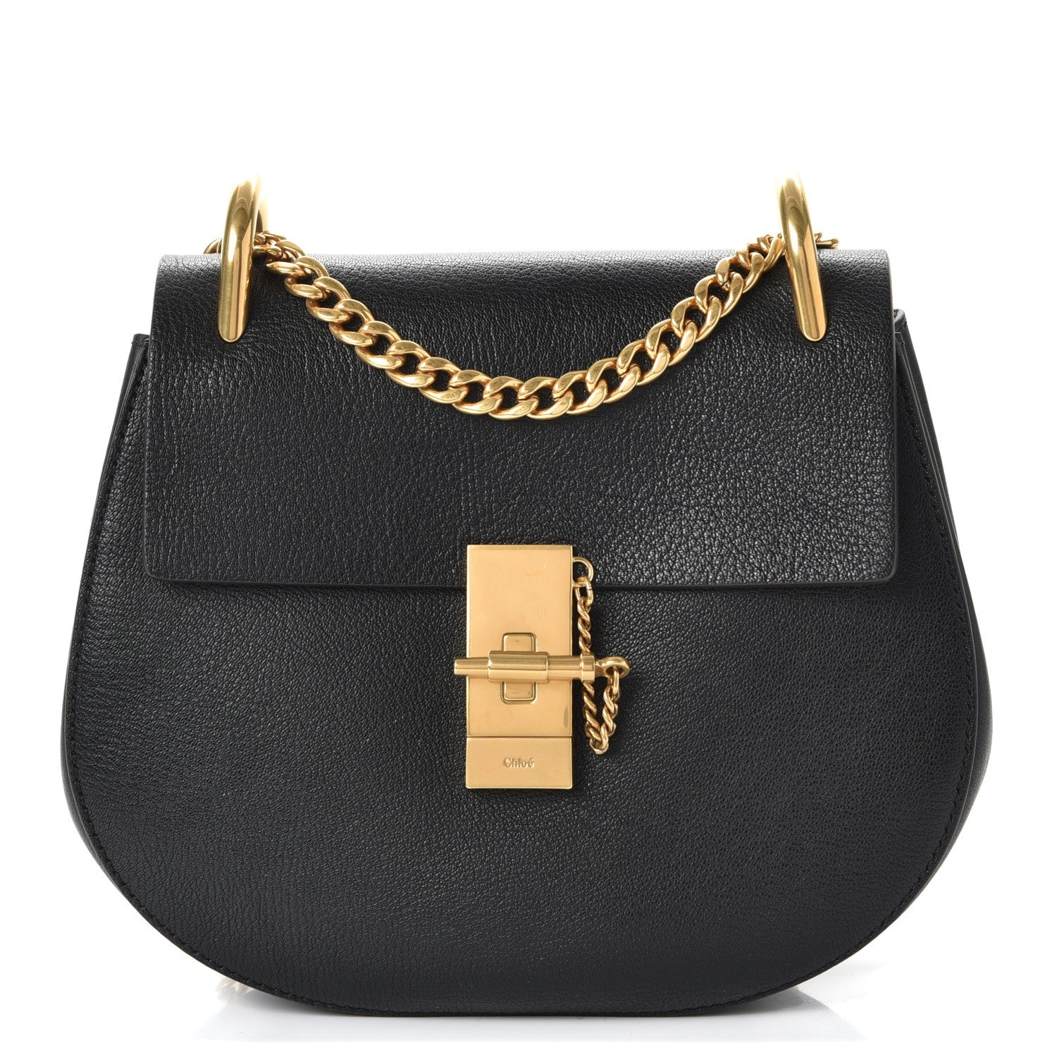 Chloe Grained Lambskin Drew Shoulder Bag Black 1 of 8