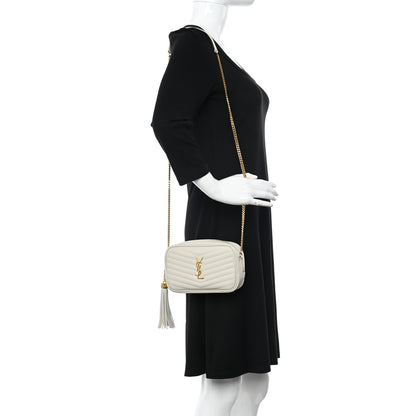 Saint Laurent Grain De Poudre Matelasse Monogram Mini Lou Camera Bag Crema Soft 2 of 11