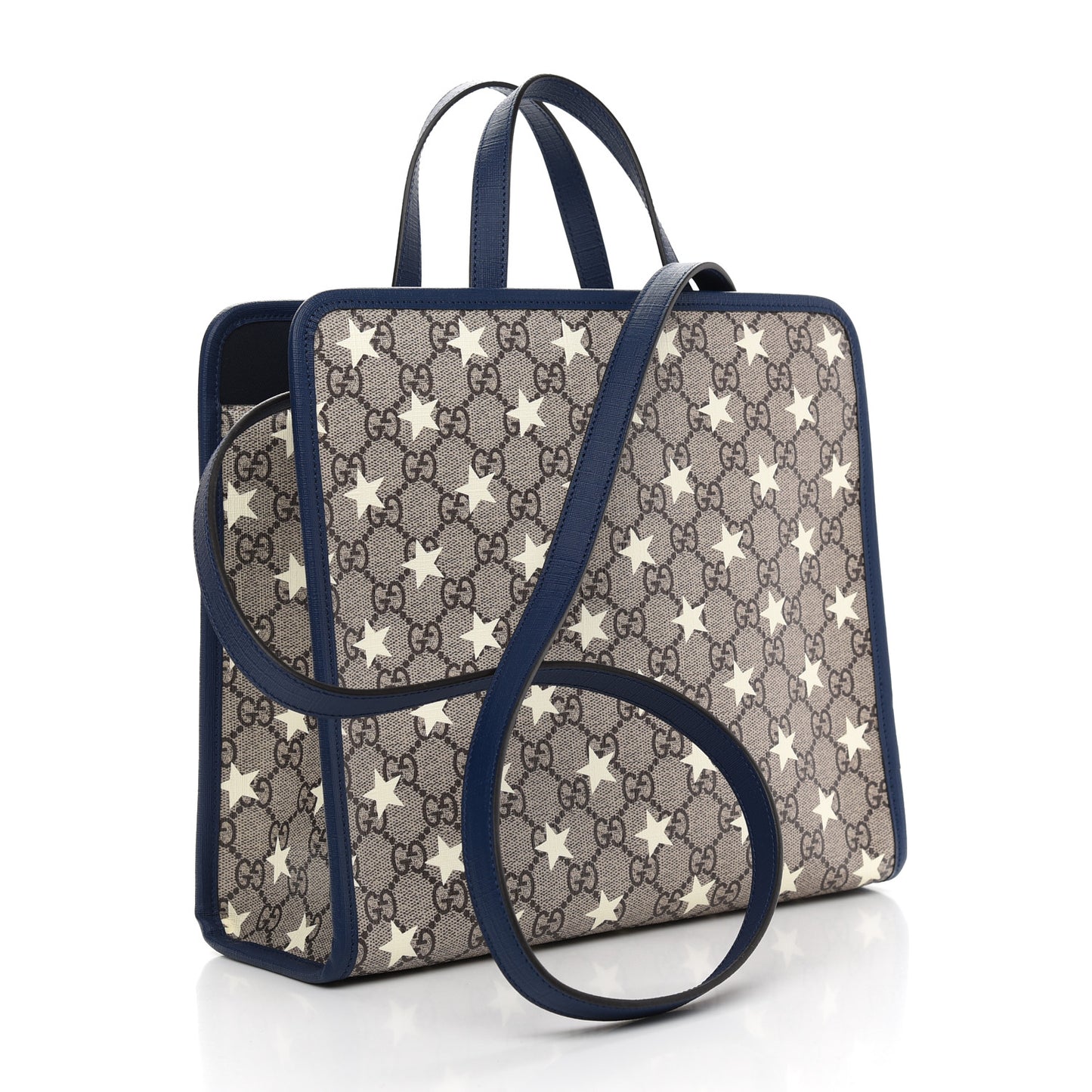 GG Supreme Monogram Stars Childrens Crossbody Tote Beige Ebony Yellow Royal