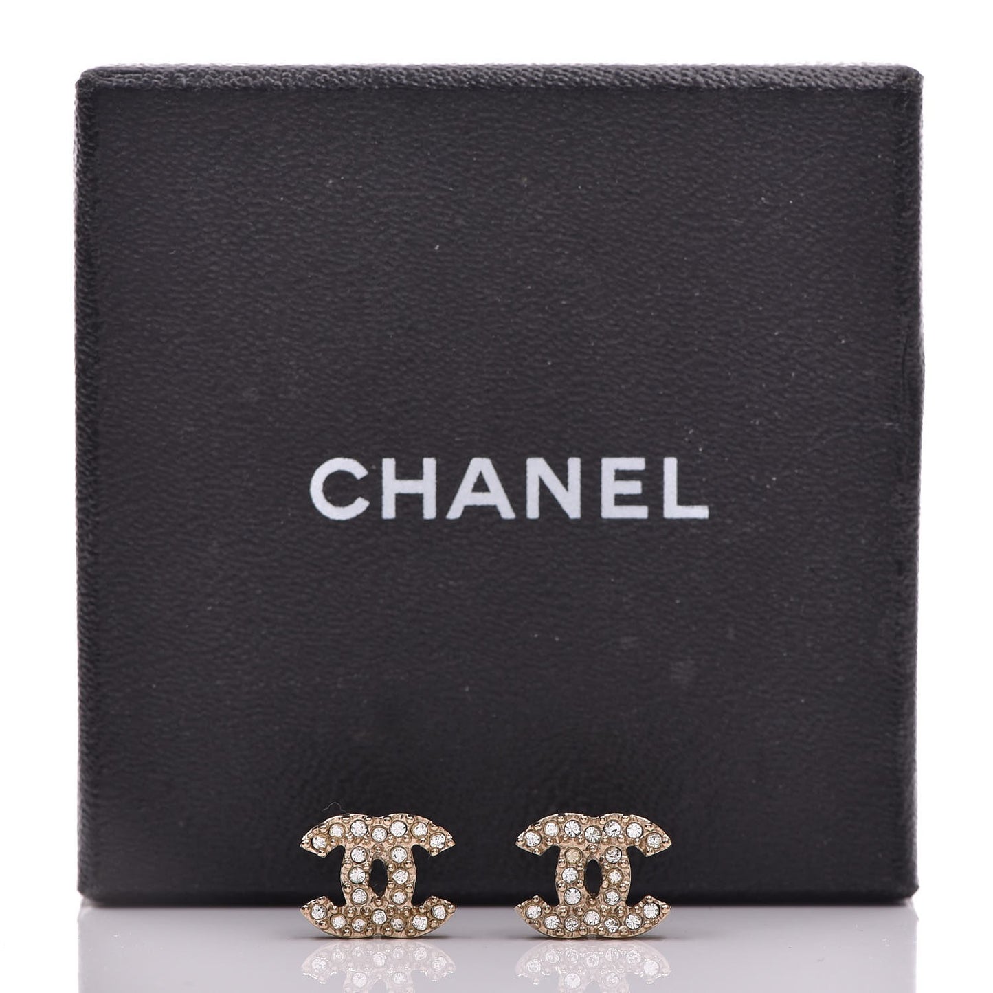 Crystal CC Earrings Light Gold
