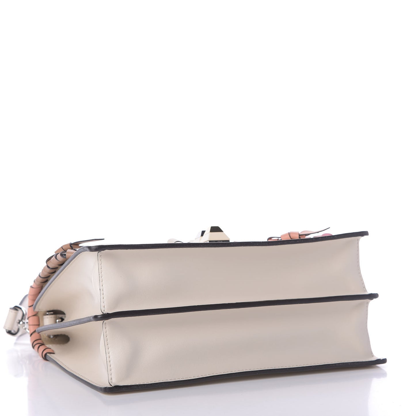 Vitello Liberty Whipstitch Bow Kan I Shoulder Bag Camelia Fiamma