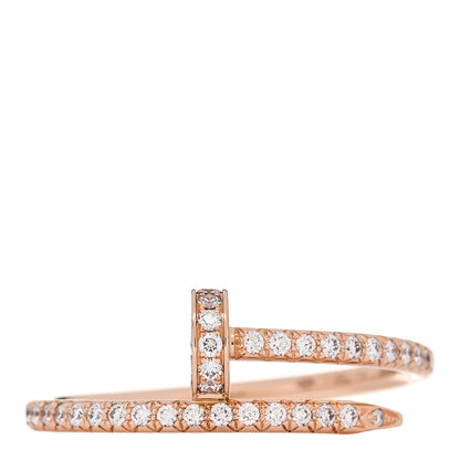 Cartier 18K Pink Gold Diamond Juste Un Clou Paved Ring 58 8.5 1 of 6