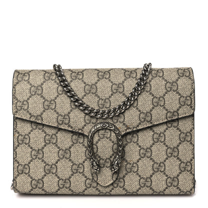 Gucci GG Supreme Monogram Mini Dionysus Chain Wallet Beige Black 1 of 8