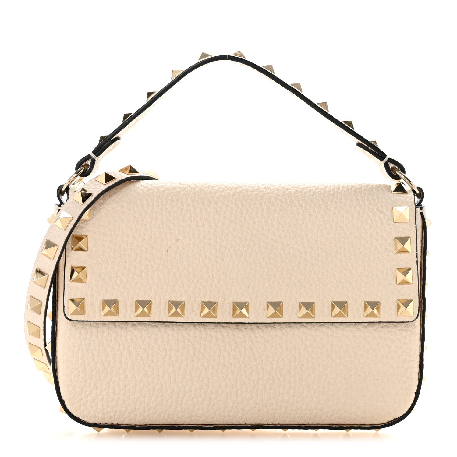 Valentino Garavani Grainy Calfskin Rockstud Crossbody Pouch Light Ivory 1 of 12