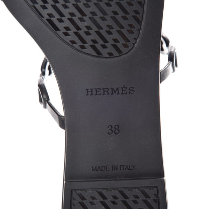 Hermes Rubber Chaine d'Ancre Rivage Sandals 38 Black 6 of 9
