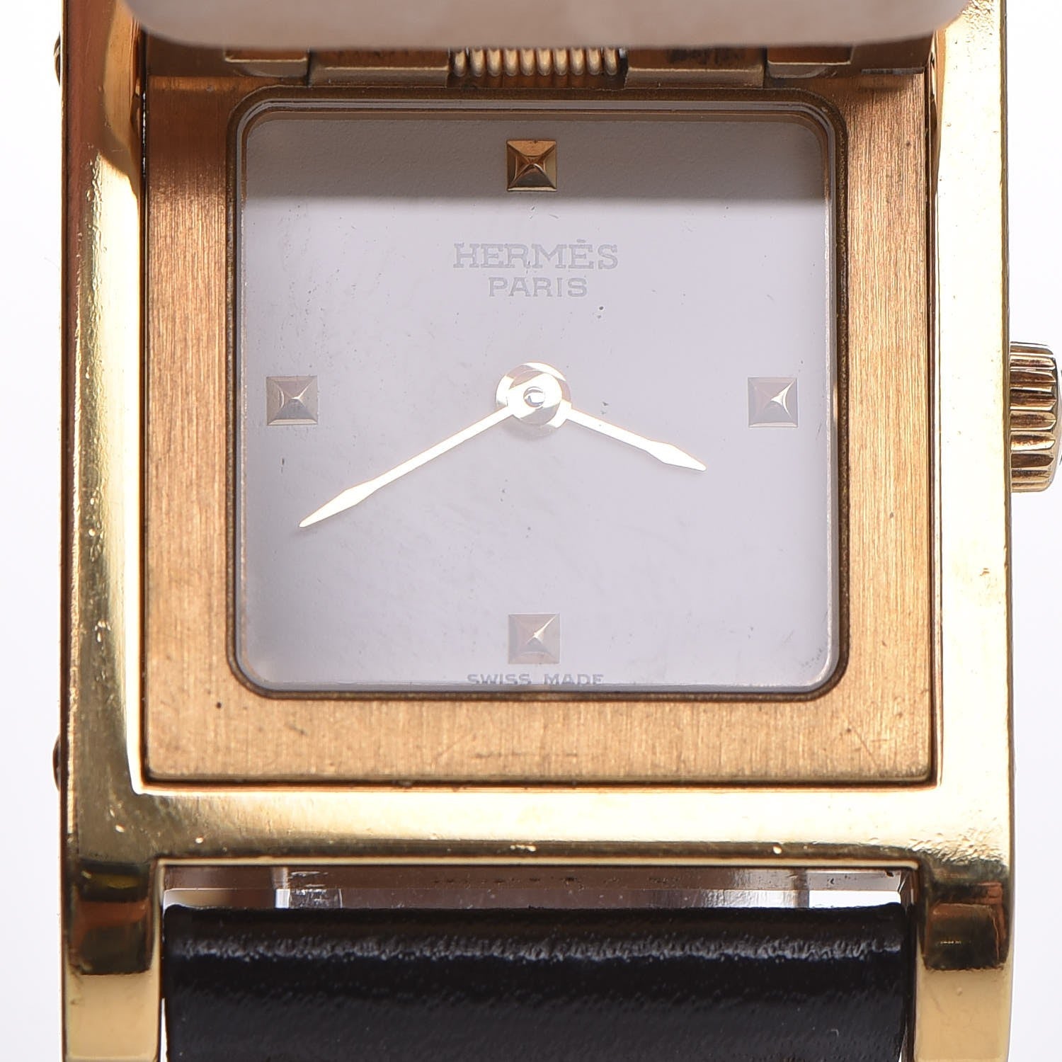 Hermes Stainless Steel Alligator 23mm Medor Quartz Watch Noir 3 of 12
