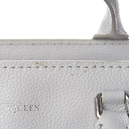 Alexander McQueen Pebbled Calfskin Small Skull Padlock Zip Around Tote Light Grey 13 of 14