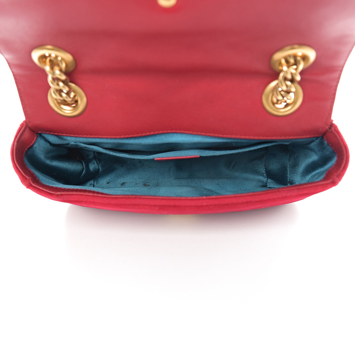 Velvet Matelasse Mini GG Marmont Shoulder Bag Hibiscus Red