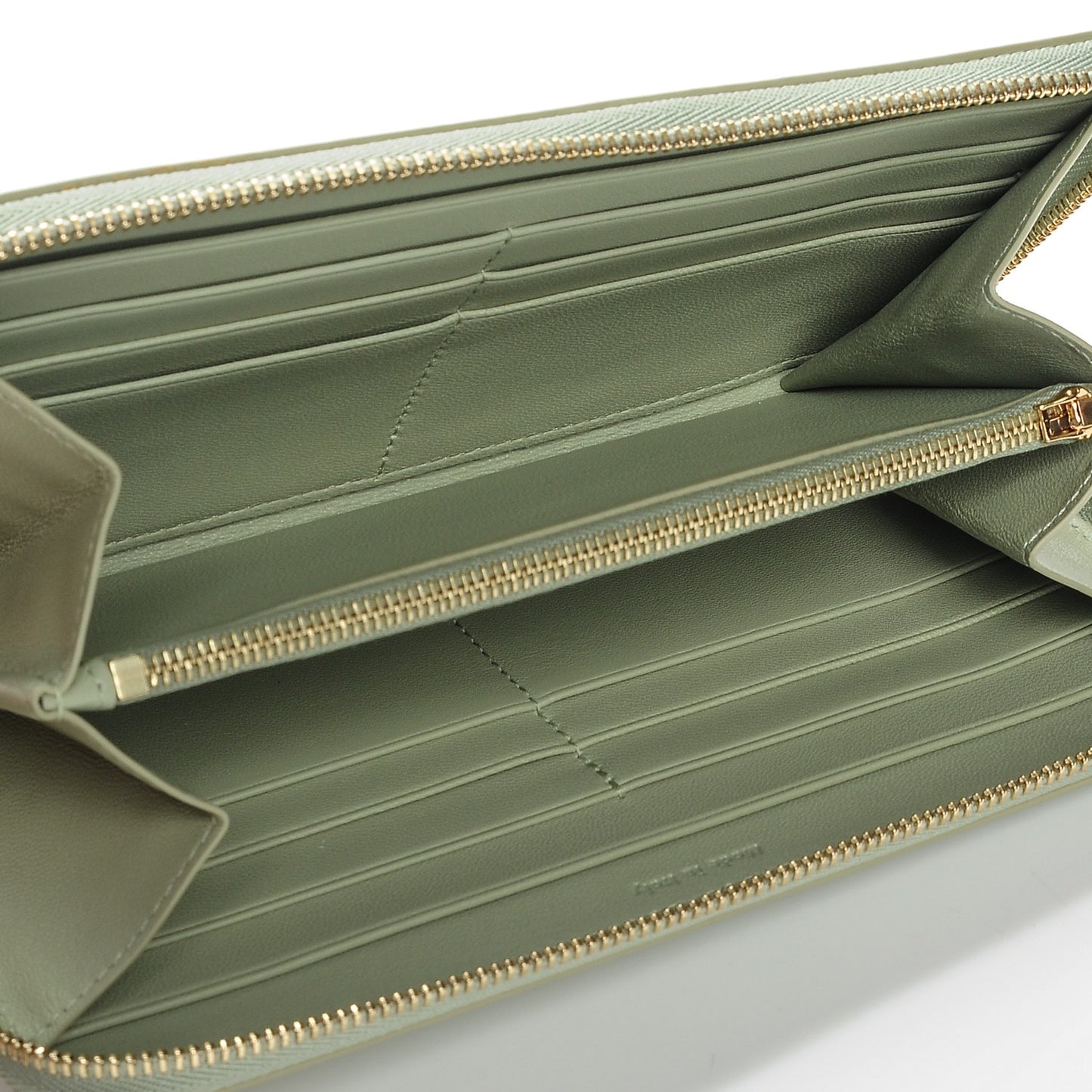 Lambskin Large Zip Around Multifunction Wallet Pistachio