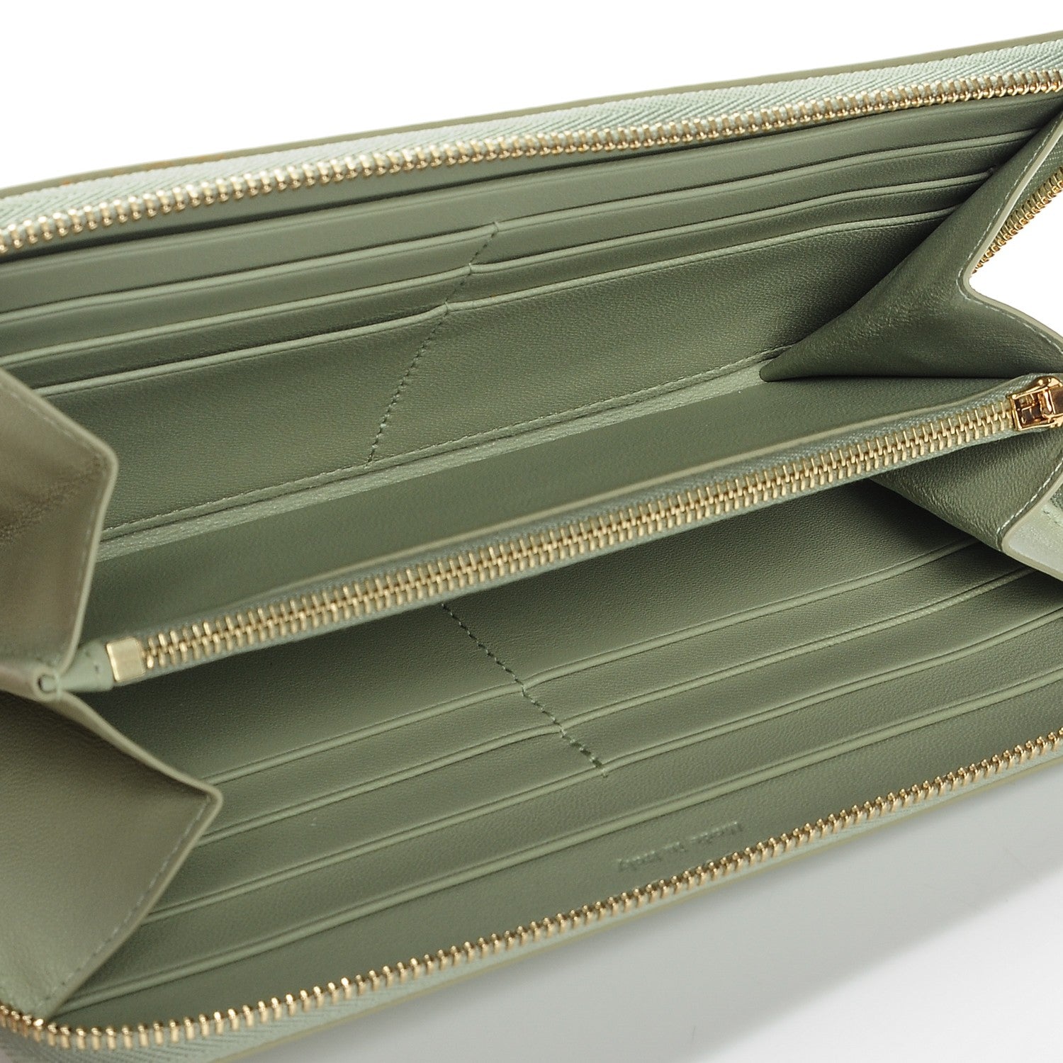 Celine Lambskin Large Zip Around Multifunction Wallet Pistachio 5 of 7