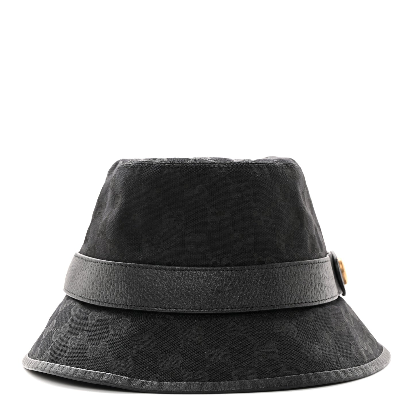 Monogram Textured Dollar Calfskin GG Jago Bucket Hat Black