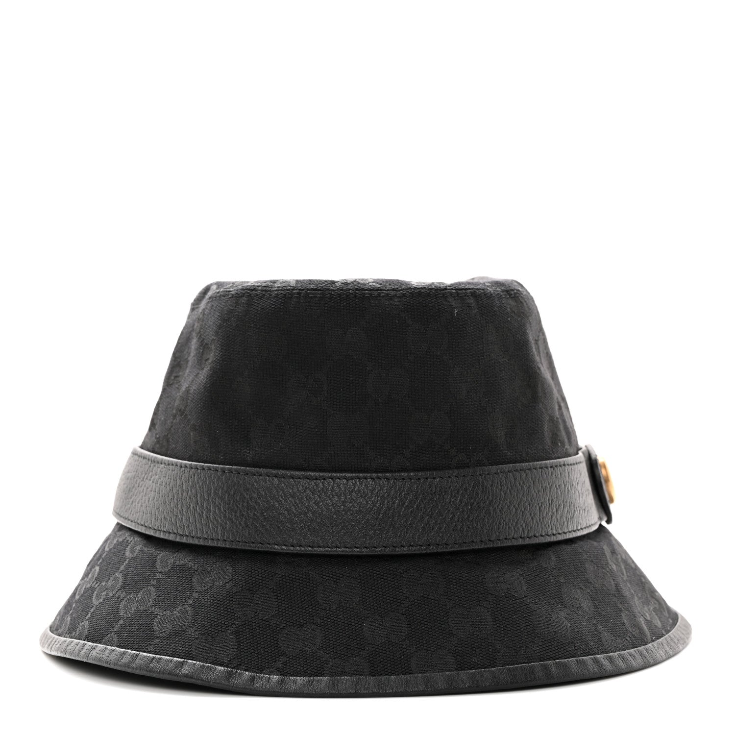 Gucci Monogram Textured Dollar Calfskin GG Jago Bucket Hat Black 5 of 11