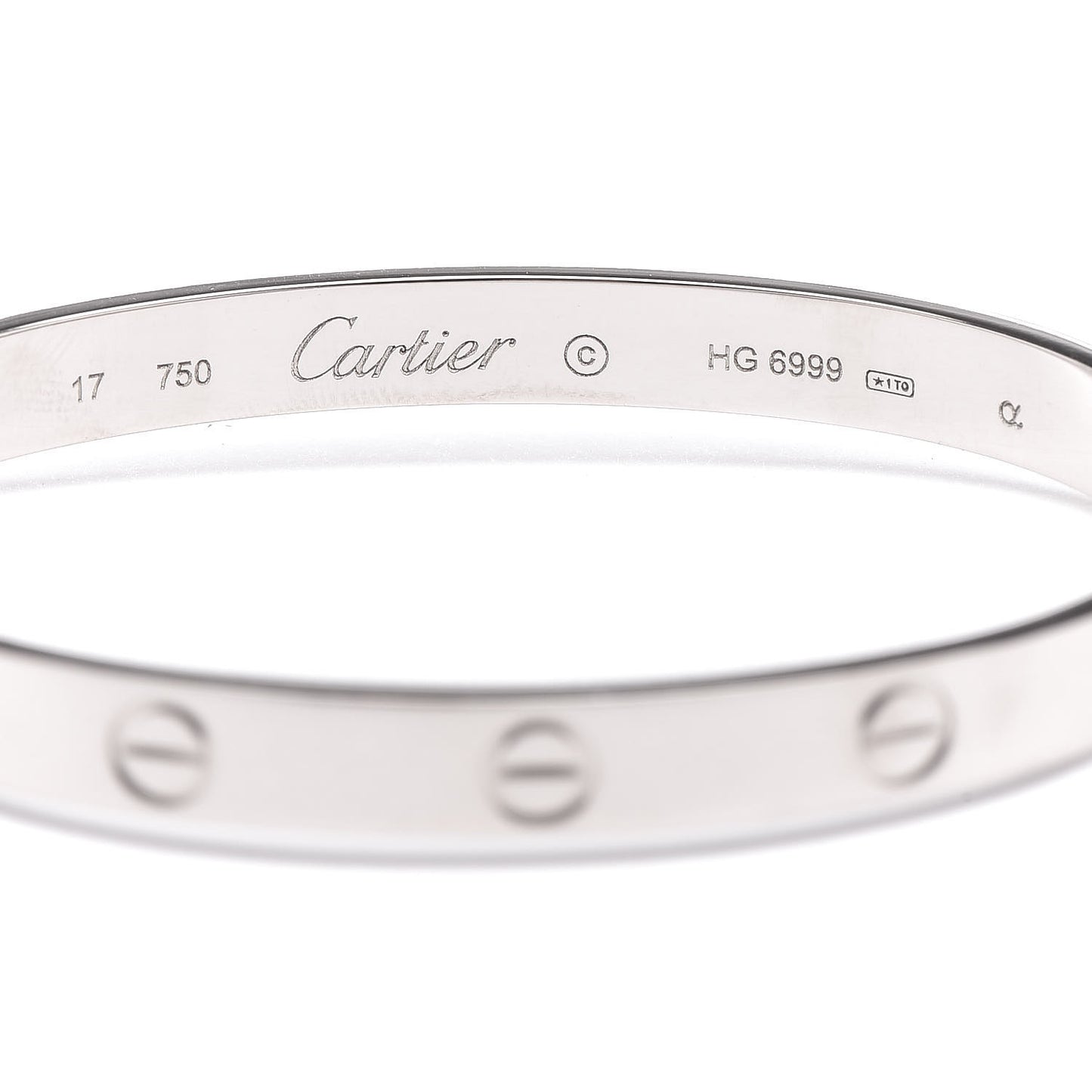 18K White Gold LOVE Bracelet 17