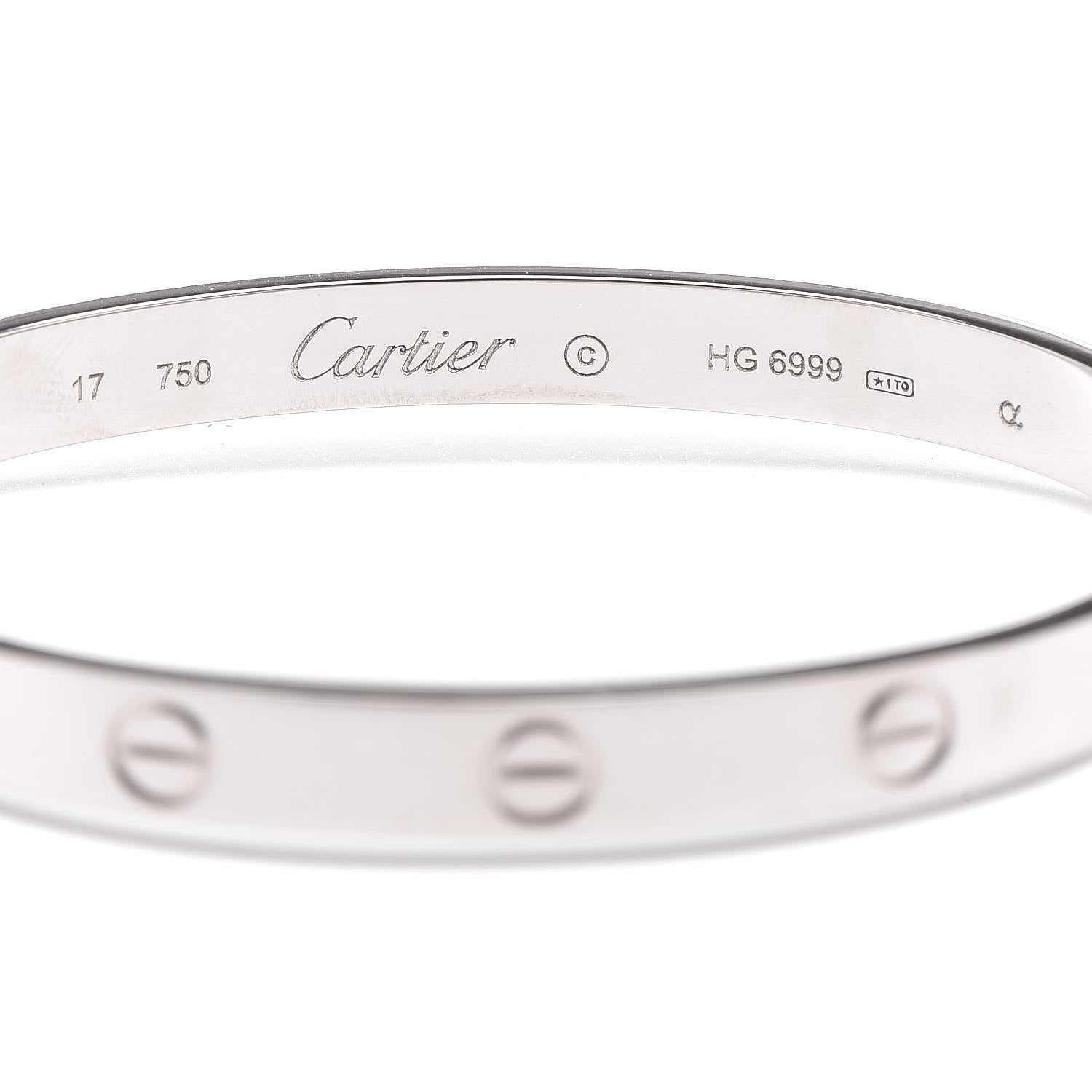 Cartier 18K White Gold LOVE Bracelet 17 4 of 7