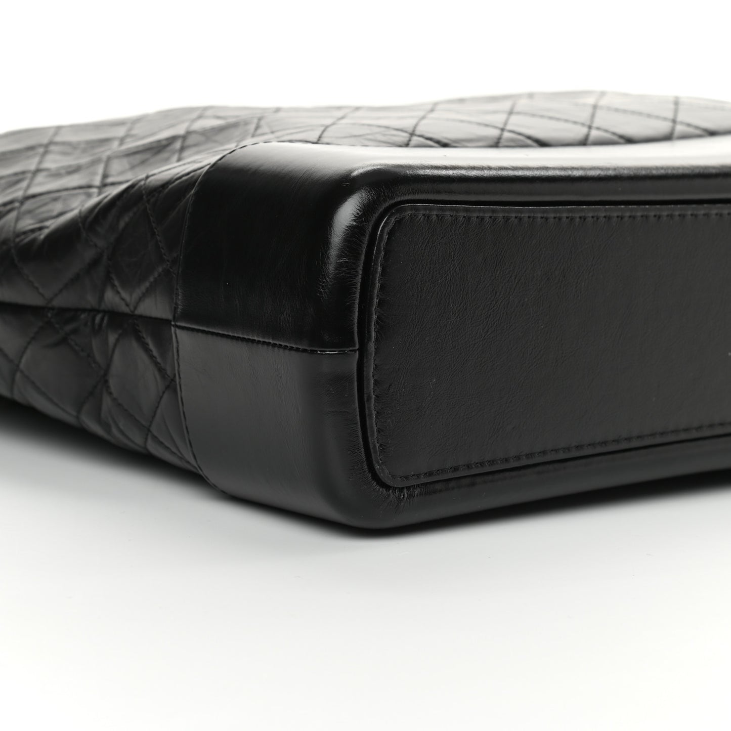 Aged Calfskin Quilted Maxi Gabrielle Hobo Black