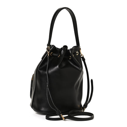 Prada Light Calfskin Saffiano Mini Bucket Crossbody Bag Black 2 of 11