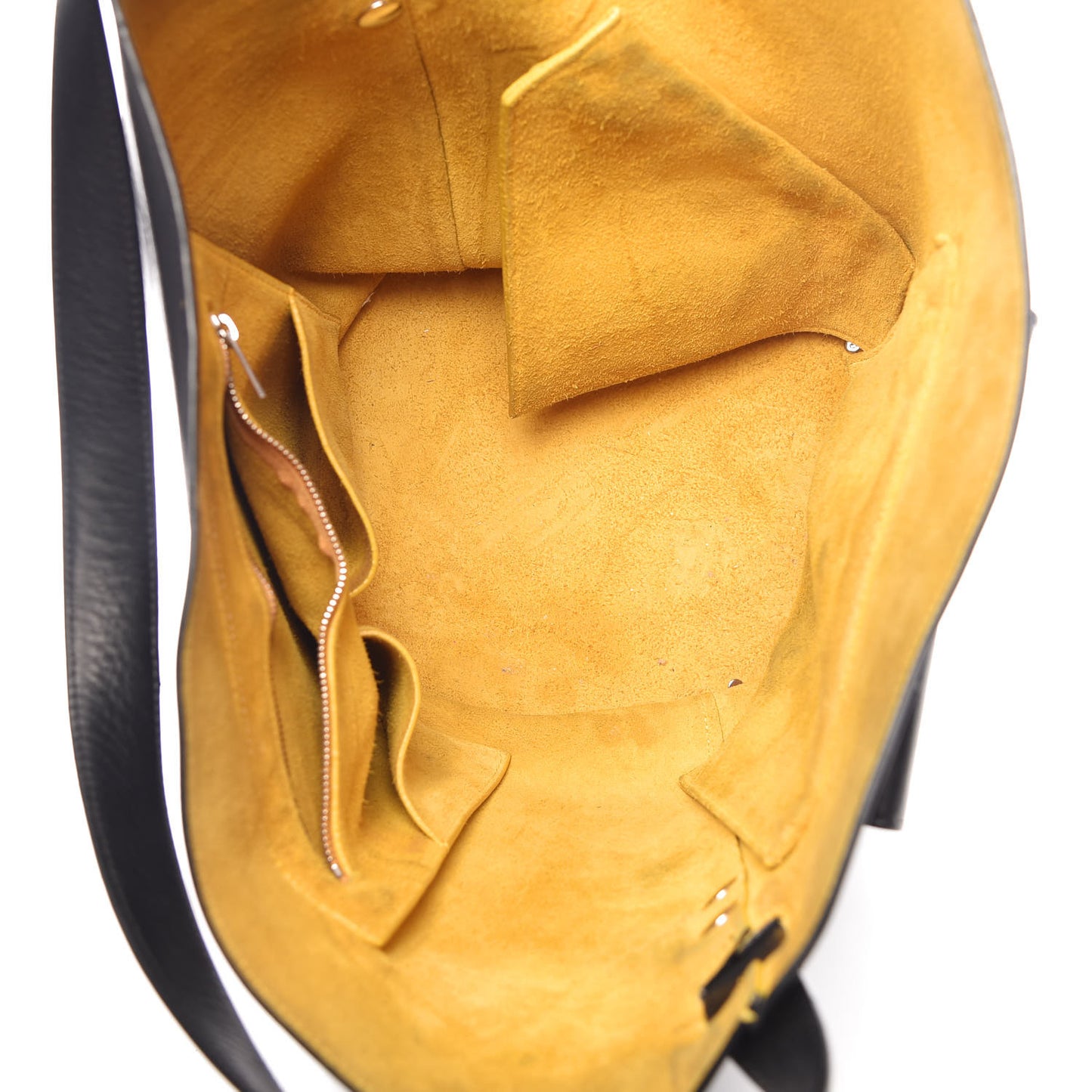 Natural Calfskin Biker Bucket Shoulder Bag Black Sunflower