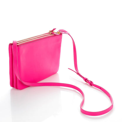 Celine Lambskin Small Trio Crossbody Bag Fuchsia 3 of 7