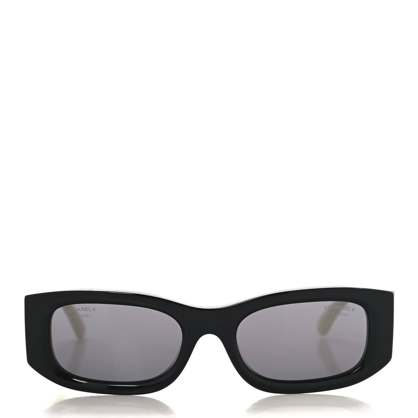 Acetate Rectangle Sunglasses 5525 Black White
