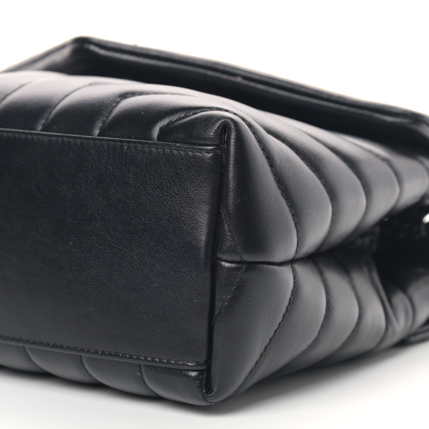 Saint Laurent Calfskin Y Quilted Monogram Small Loulou Chain Satchel Black 9 of 10