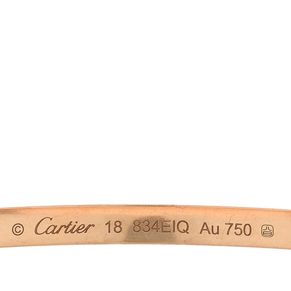 Cartier 18K Pink Gold Small LOVE Bracelet 18 8 of 9