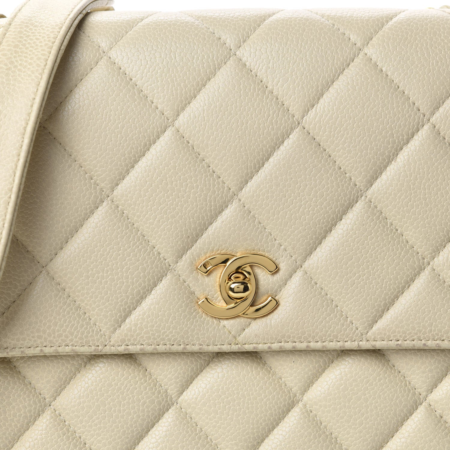Chanel Caviar Quilted Medium Single Flap Ivory 14 of 14